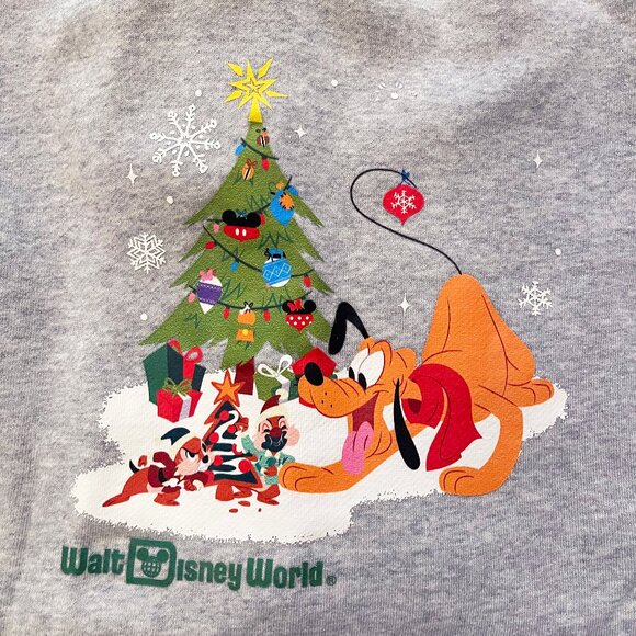 Disney Christmas Sweatpants Grey Fleece , Pluto Chip And Dale -  Multiple Sizes - Picture 3 of 7